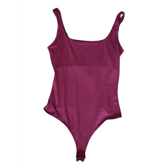 NWT Le Lis Magenta Purple Square Neck Sleeveless Bodysuit Womens Size Small - Picture 7 of 7